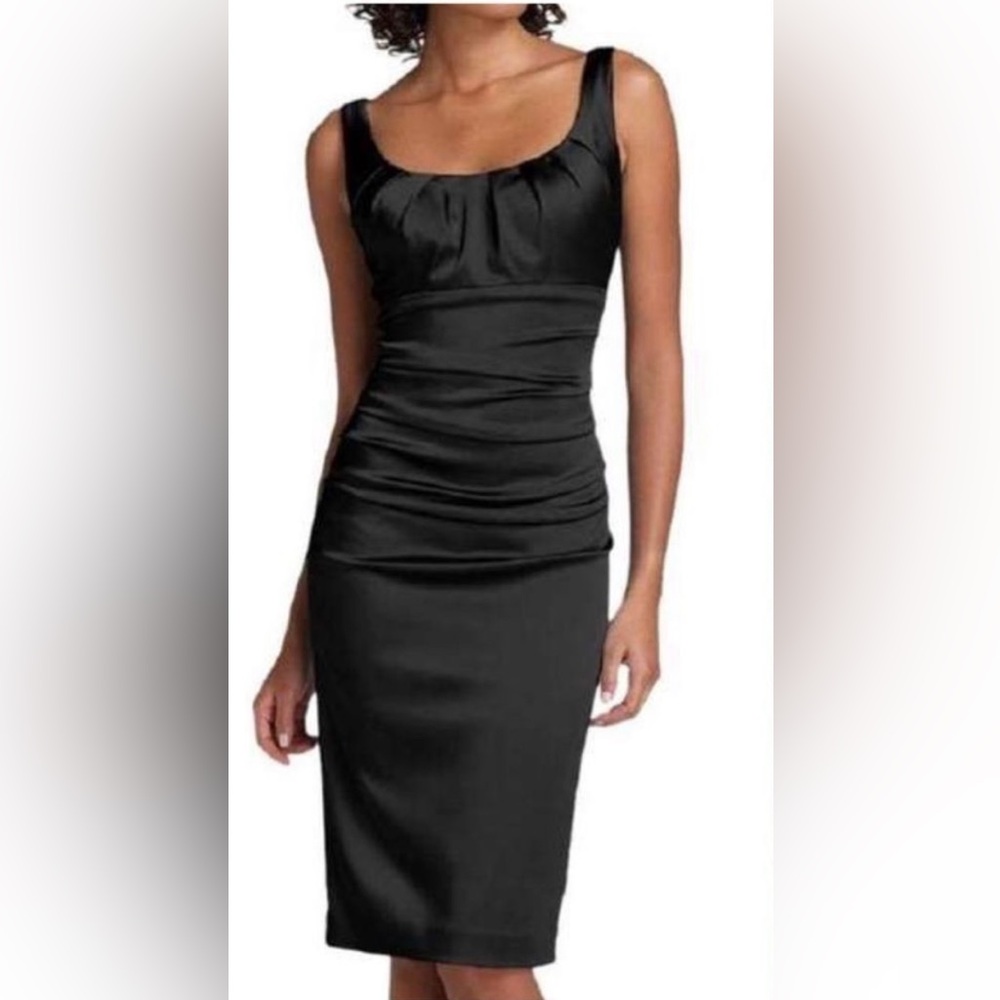 Maggy London Stretch Satin Sheath Dress Size 8